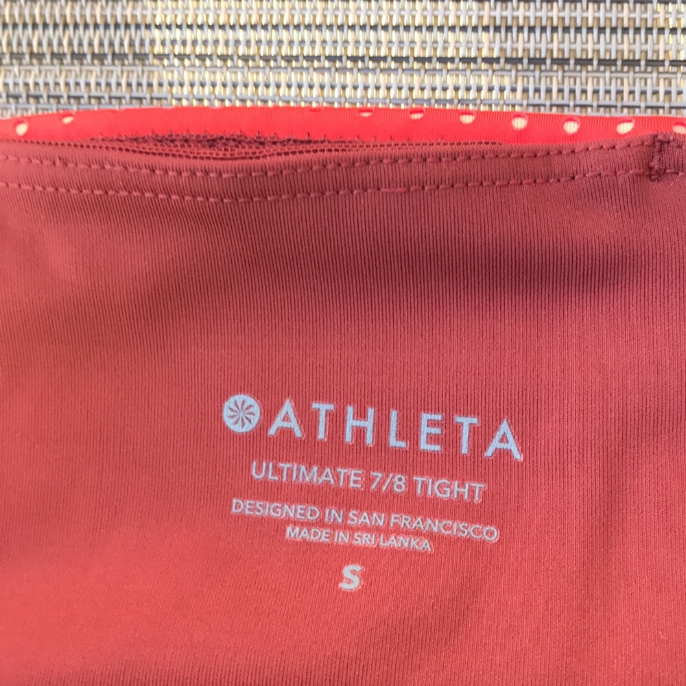 ⭐️Athleta Ultimate Stash Pocket Colorblock Laser Cut 7/8 Tight Legging Sz Small - Picture 5 of 9
